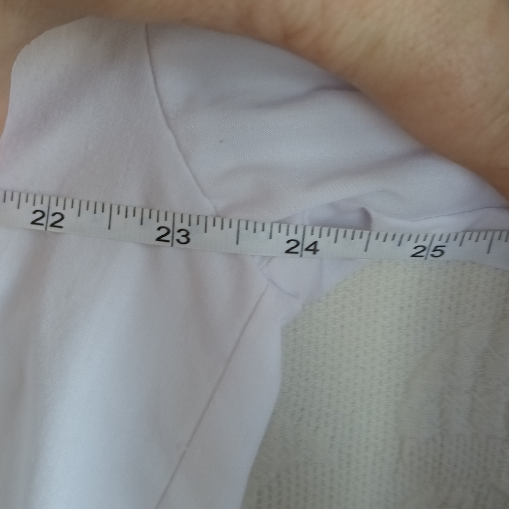 Zara White Button-Up Shirt Navy Stripe Sleeve Detail Oversized Billowy Beach - Picture 10 of 13